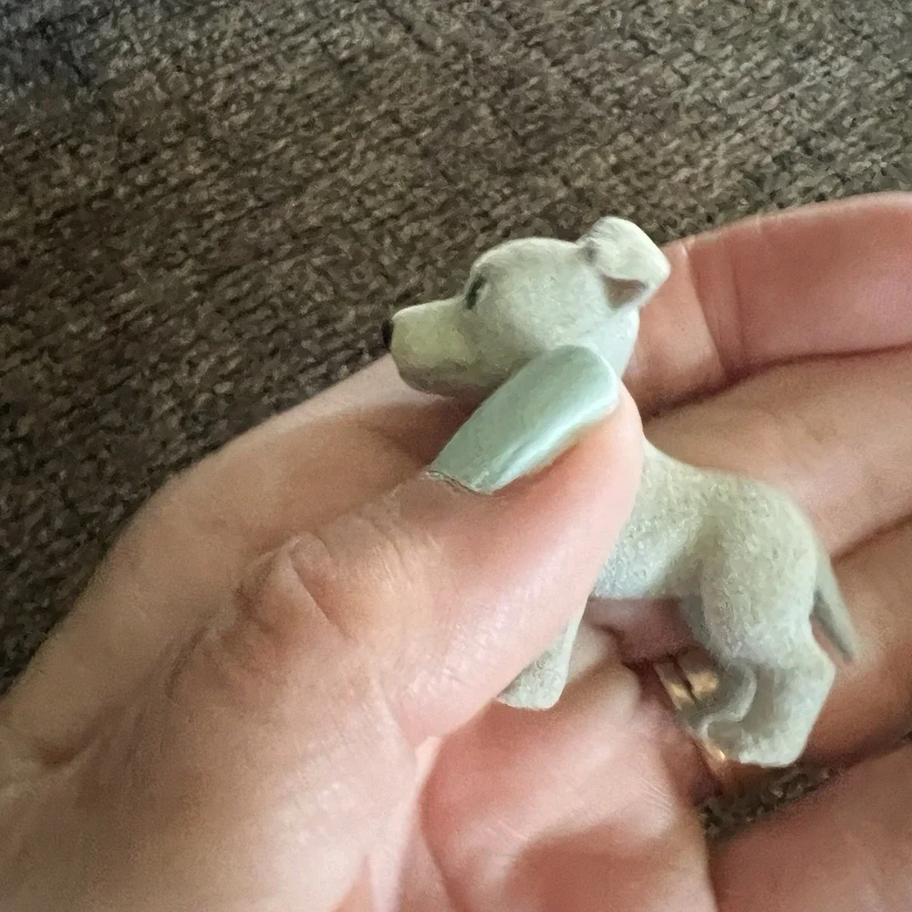 Vtg 2 Puppy Puppies In My Pocket Luna Weimaraner Jasper Greyhound Flocked